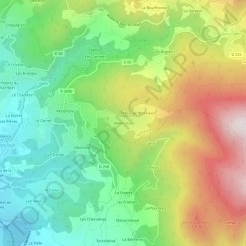 Betonasse topographic map, elevation, terrain