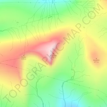 Egilsfjall topographic map, elevation, terrain