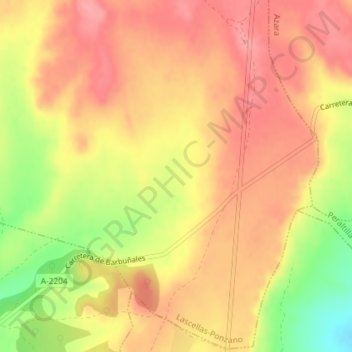 Estaños topographic map, elevation, terrain
