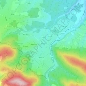 Hüttenedt topographic map, elevation, terrain