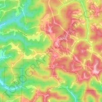 Dairy topographic map, elevation, terrain