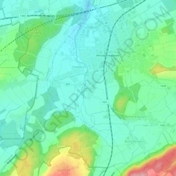 Oberönz topographic map, elevation, terrain