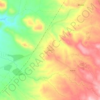 Tiwili topographic map, elevation, terrain