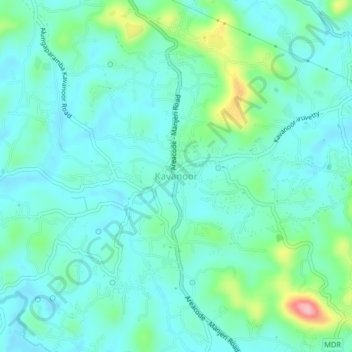 Kavanoor topographic map, elevation, terrain