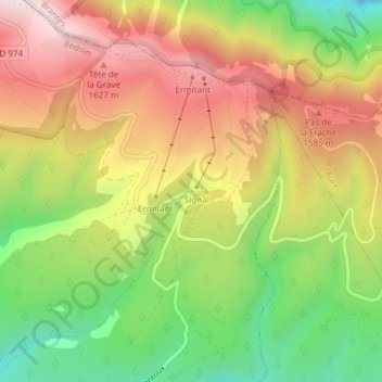 Chalet Reynard topographic map, elevation, terrain