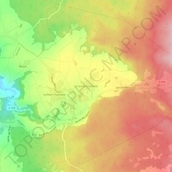 Le Grand Chambois topographic map, elevation, terrain