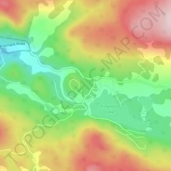Pinantan Lake topographic map, elevation, terrain
