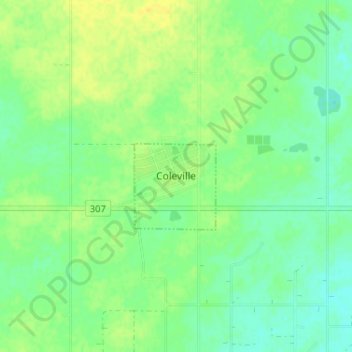 Coleville topographic map, elevation, terrain