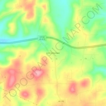 Little Arkansaw topographic map, elevation, terrain