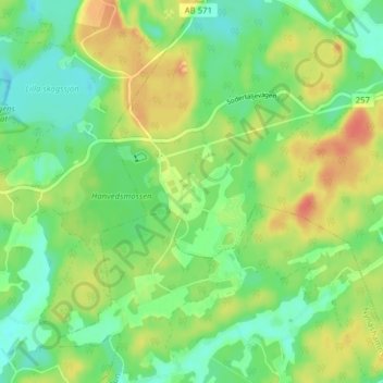 Runsten topographic map, elevation, terrain