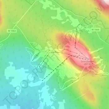 Idre fjäll topographic map, elevation, terrain