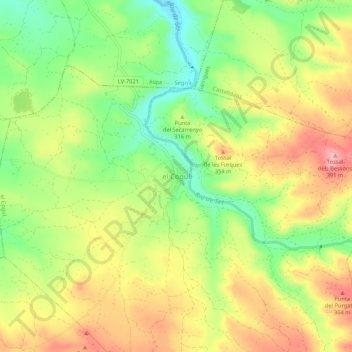 el Cogul topographic map, elevation, terrain