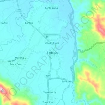 Bagabag topographic map, elevation, terrain