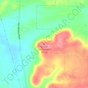Round Mountain topographic map, elevation, terrain