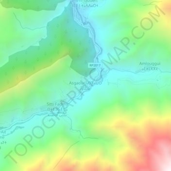 Asgaour topographic map, elevation, terrain