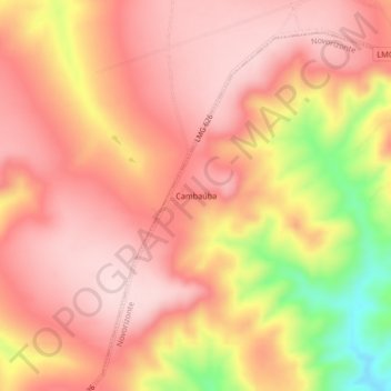 Cambaúba topographic map, elevation, terrain