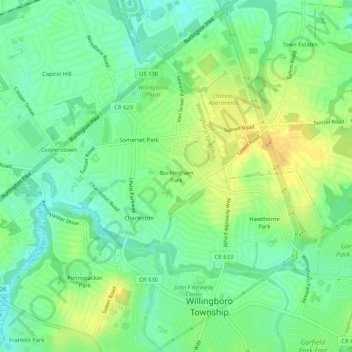 Buckingham Park topographic map, elevation, terrain