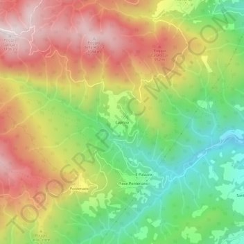 Capraia topographic map, elevation, terrain