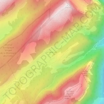 La Mandrolière topographic map, elevation, terrain
