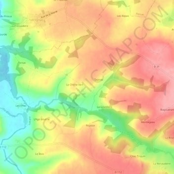 La Combe topographic map, elevation, terrain