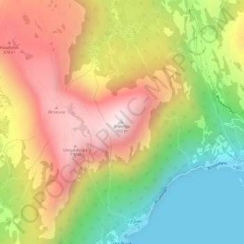 Brøknipa topographic map, elevation, terrain