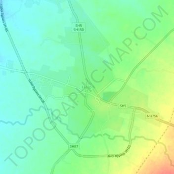 Halol topographic map, elevation, terrain