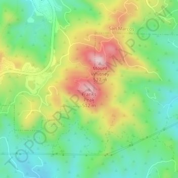 Franks Peak topographic map, elevation, terrain