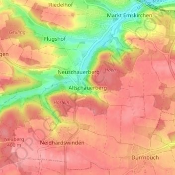 Altschauerberg topographic map, elevation, terrain