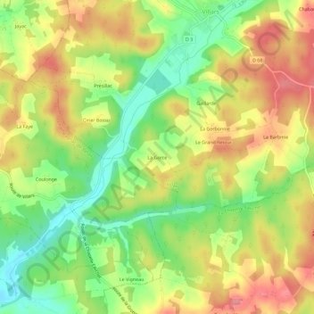 La Gorce topographic map, elevation, terrain