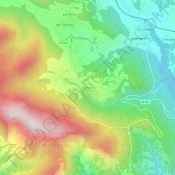 Le Fein topographic map, elevation, terrain