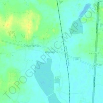 Ban Non Ngam topographic map, elevation, terrain