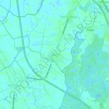 Lourdes topographic map, elevation, terrain
