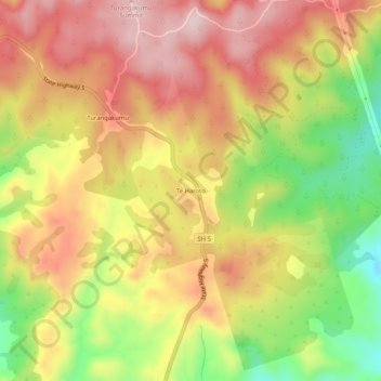Te Haroto topographic map, elevation, terrain