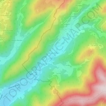 La Roche d'Amont topographic map, elevation, terrain