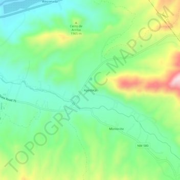 Apodaca topographic map, elevation, terrain