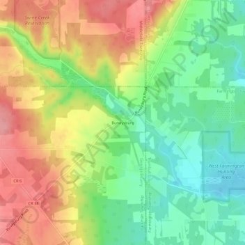 Bundysburg topographic map, elevation, terrain