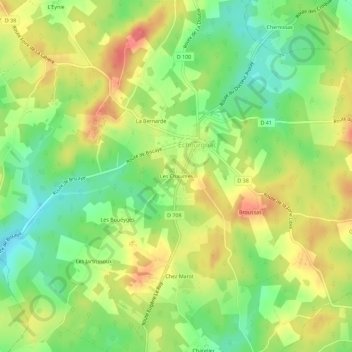 Les Chaumes topographic map, elevation, terrain