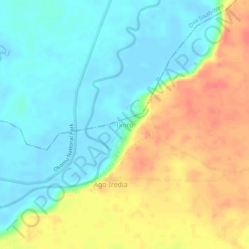 Ikoro topographic map, elevation, terrain