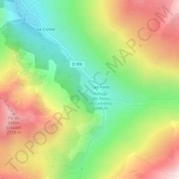 Le Mélezet topographic map, elevation, terrain