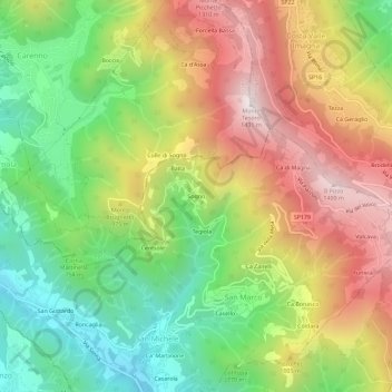 Sogno topographic map, elevation, terrain