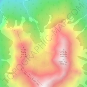 Plan Valon topographic map, elevation, terrain