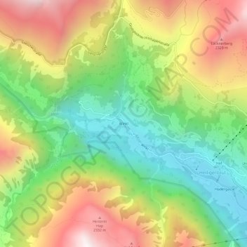 Winkl topographic map, elevation, terrain