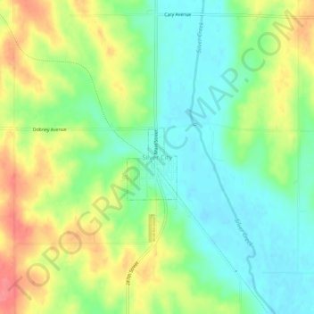 Silver City topographic map, elevation, terrain