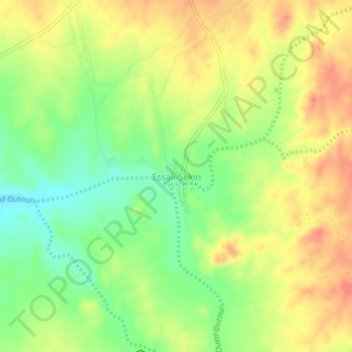 Ésali-sekîn topographic map, elevation, terrain