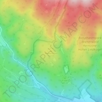 Merkenstein topographic map, elevation, terrain