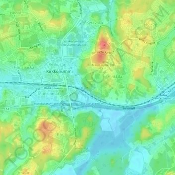 Degerberget topographic map, elevation, terrain