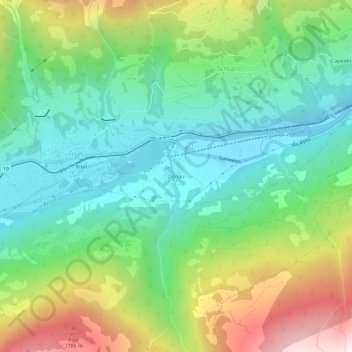 Zignau topographic map, elevation, terrain