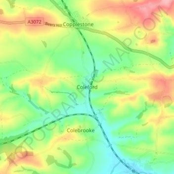 Coleford topographic map, elevation, terrain
