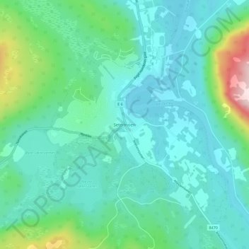 Setermoen topographic map, elevation, terrain