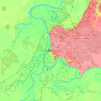Tobolsk topographic map, elevation, terrain